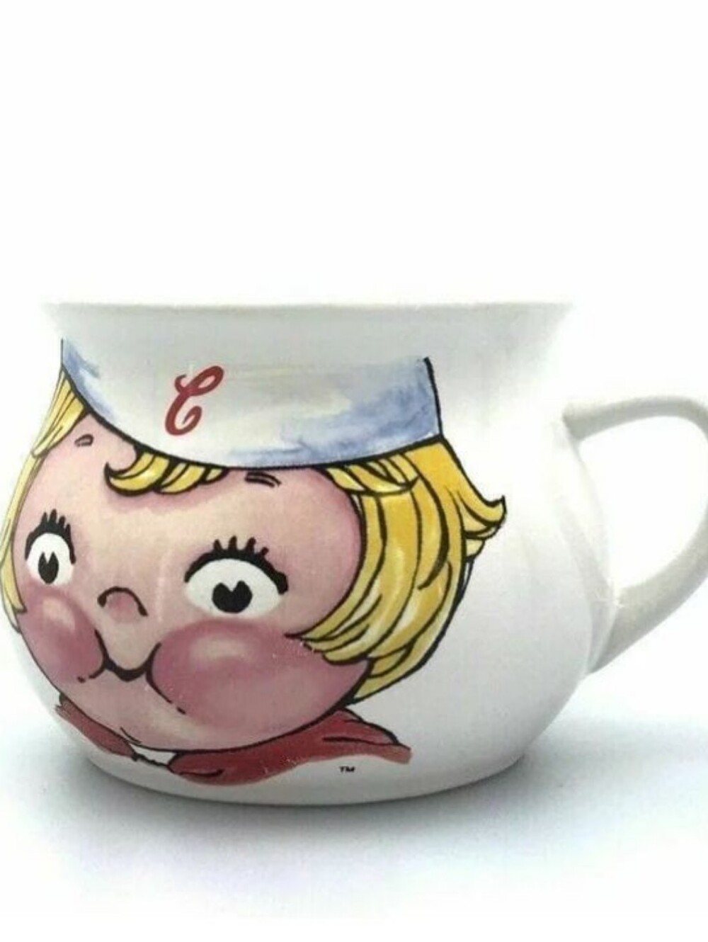 Vintage 1998 Campbell's Soup Kid Ceramic Pot-Belly Mug Houston Harvest